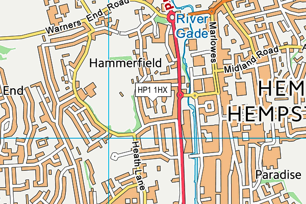 HP1 1HX map - OS VectorMap District (Ordnance Survey)