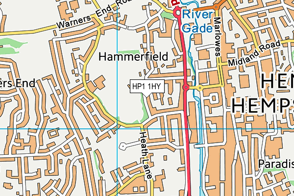 HP1 1HY map - OS VectorMap District (Ordnance Survey)