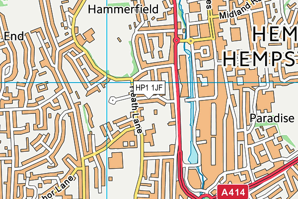 HP1 1JF map - OS VectorMap District (Ordnance Survey)