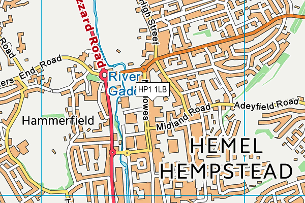 HP1 1LB map - OS VectorMap District (Ordnance Survey)