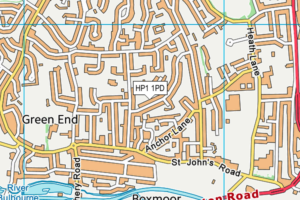 HP1 1PD map - OS VectorMap District (Ordnance Survey)
