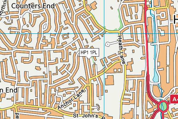 HP1 1PL map - OS VectorMap District (Ordnance Survey)