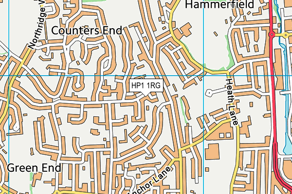 HP1 1RG map - OS VectorMap District (Ordnance Survey)