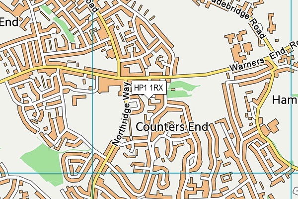 HP1 1RX map - OS VectorMap District (Ordnance Survey)