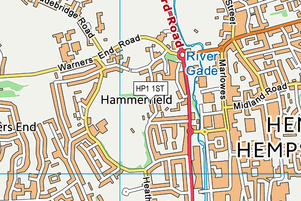 HP1 1ST map - OS VectorMap District (Ordnance Survey)