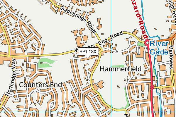 HP1 1SX map - OS VectorMap District (Ordnance Survey)