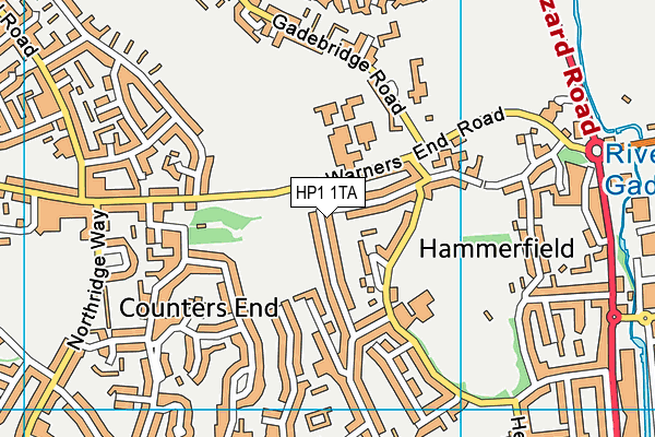 HP1 1TA map - OS VectorMap District (Ordnance Survey)