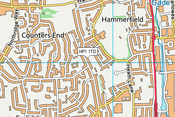 HP1 1TD map - OS VectorMap District (Ordnance Survey)