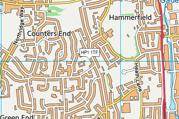 HP1 1TF map - OS VectorMap District (Ordnance Survey)
