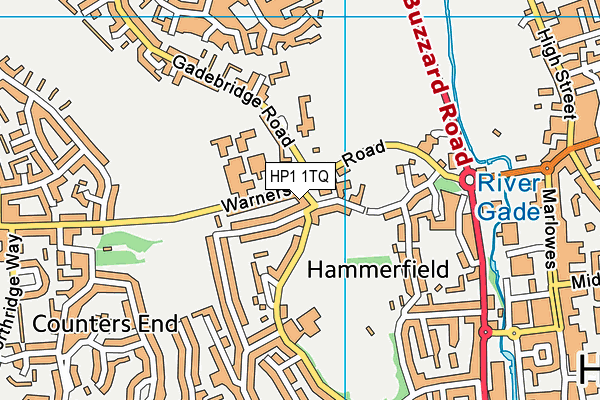 HP1 1TQ map - OS VectorMap District (Ordnance Survey)
