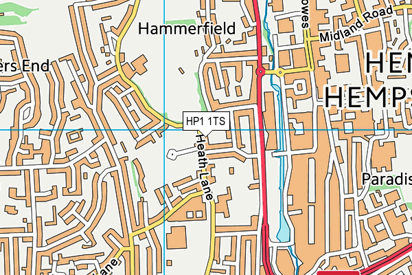 HP1 1TS map - OS VectorMap District (Ordnance Survey)