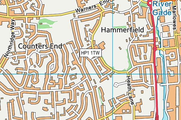 HP1 1TW map - OS VectorMap District (Ordnance Survey)