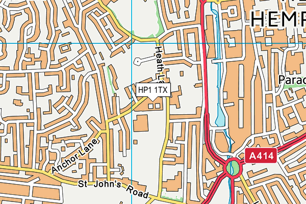 The Hemel Hempstead School map (HP1 1TX) - OS VectorMap District (Ordnance Survey)