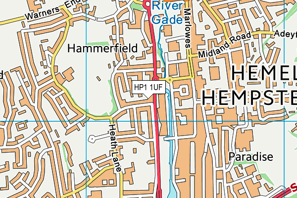 HP1 1UF map - OS VectorMap District (Ordnance Survey)