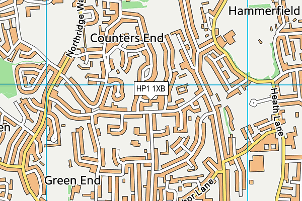 HP1 1XB map - OS VectorMap District (Ordnance Survey)