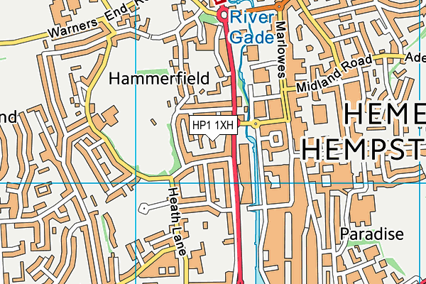 HP1 1XH map - OS VectorMap District (Ordnance Survey)