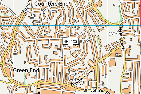 HP1 1XS map - OS VectorMap District (Ordnance Survey)