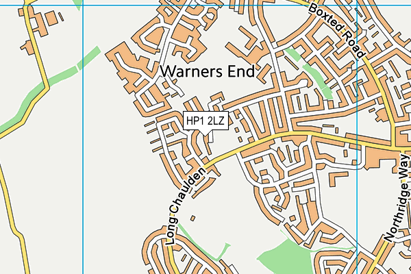 HP1 2LZ map - OS VectorMap District (Ordnance Survey)