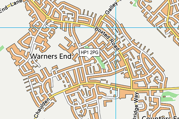 HP1 2PG map - OS VectorMap District (Ordnance Survey)
