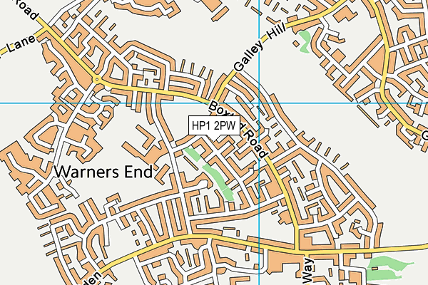 HP1 2PW map - OS VectorMap District (Ordnance Survey)