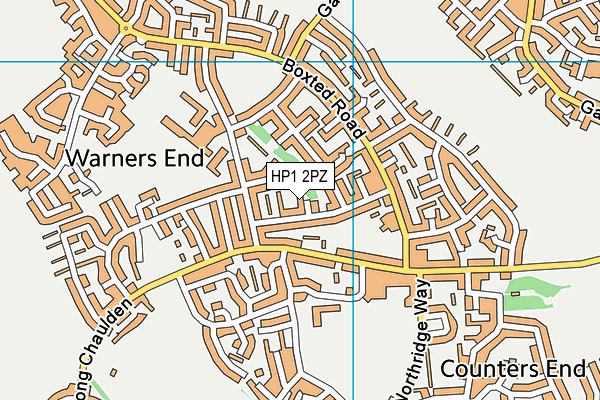 HP1 2PZ map - OS VectorMap District (Ordnance Survey)