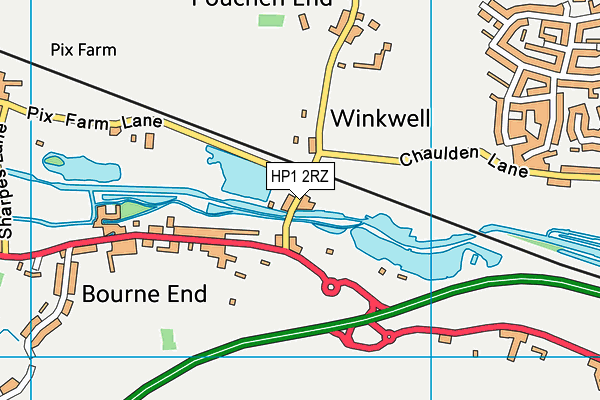 HP1 2RZ map - OS VectorMap District (Ordnance Survey)