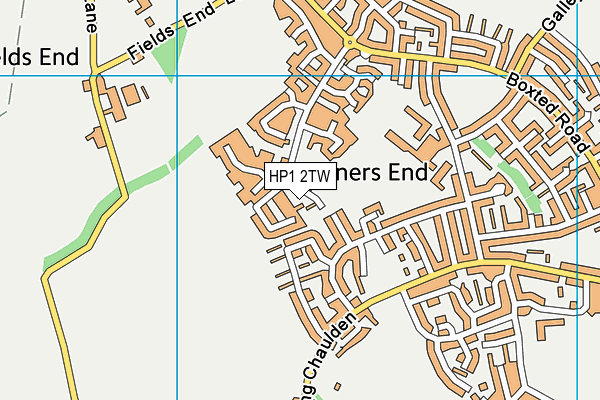 HP1 2TW map - OS VectorMap District (Ordnance Survey)