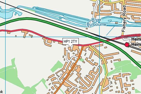 HP1 2TY map - OS VectorMap District (Ordnance Survey)