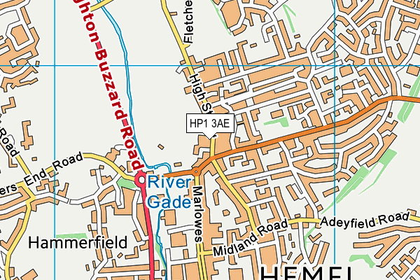 HP1 3AE map - OS VectorMap District (Ordnance Survey)