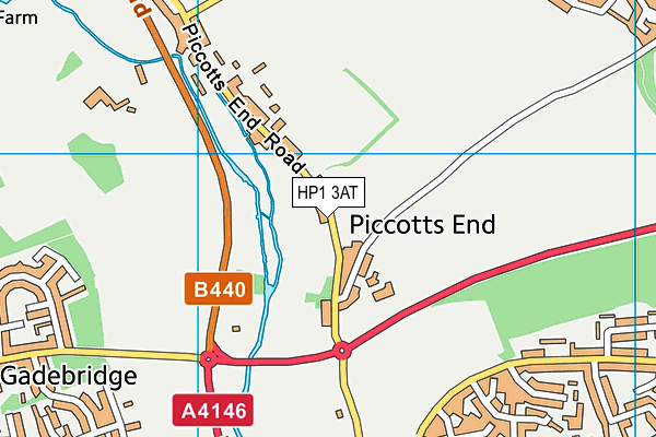 Gadebridge Lane map (HP1 3AT) - OS VectorMap District (Ordnance Survey)