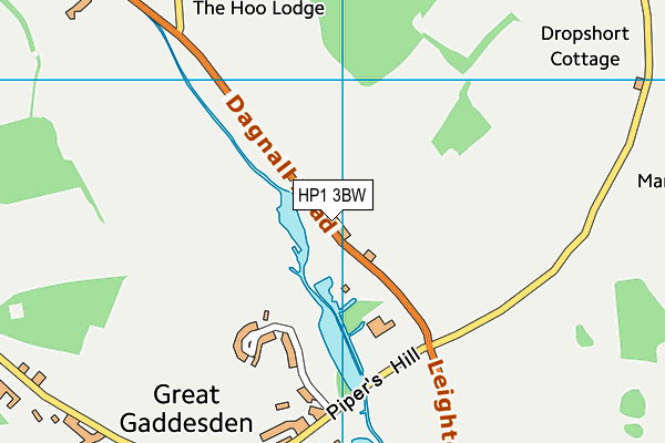 Great Gaddesden Parish Hall map (HP1 3BW) - OS VectorMap District (Ordnance Survey)