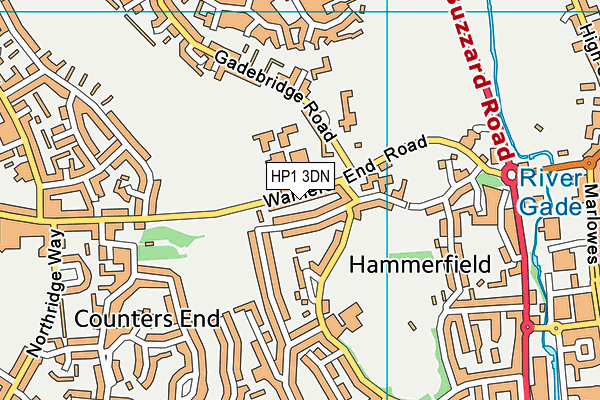 HP1 3DN map - OS VectorMap District (Ordnance Survey)