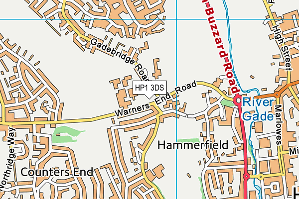 HP1 3DS map - OS VectorMap District (Ordnance Survey)