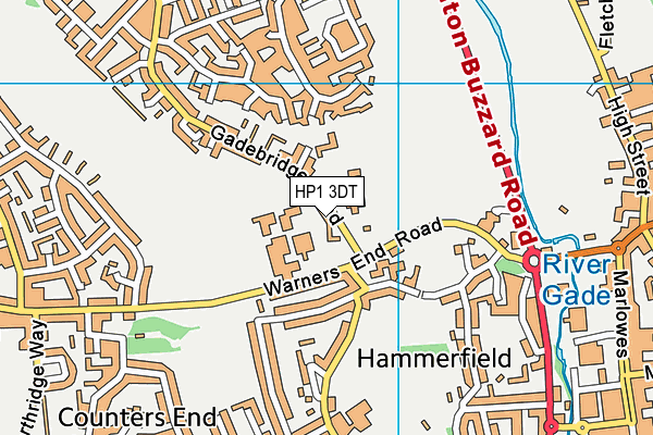 HP1 3DT map - OS VectorMap District (Ordnance Survey)
