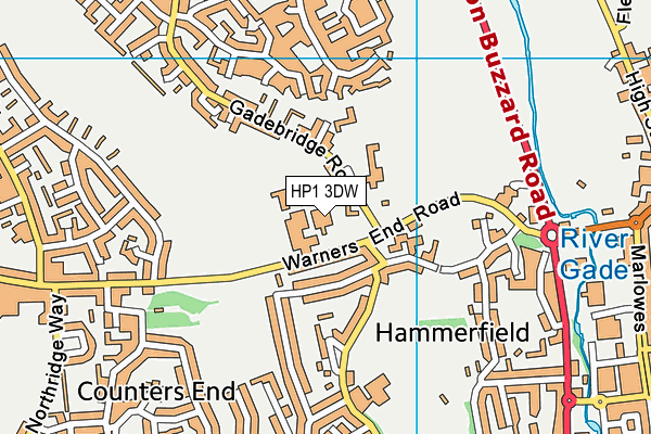 HP1 3DW map - OS VectorMap District (Ordnance Survey)