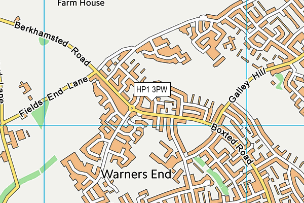 HP1 3PW map - OS VectorMap District (Ordnance Survey)
