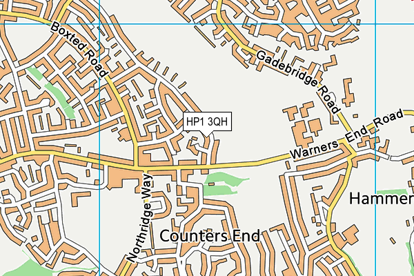 HP1 3QH map - OS VectorMap District (Ordnance Survey)
