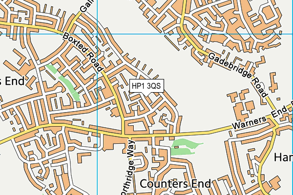 HP1 3QS map - OS VectorMap District (Ordnance Survey)