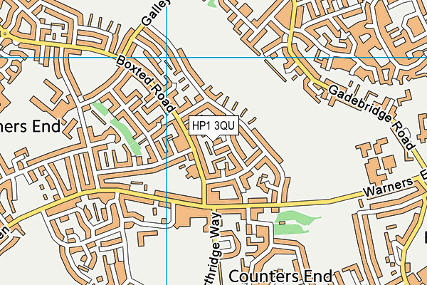 HP1 3QU map - OS VectorMap District (Ordnance Survey)