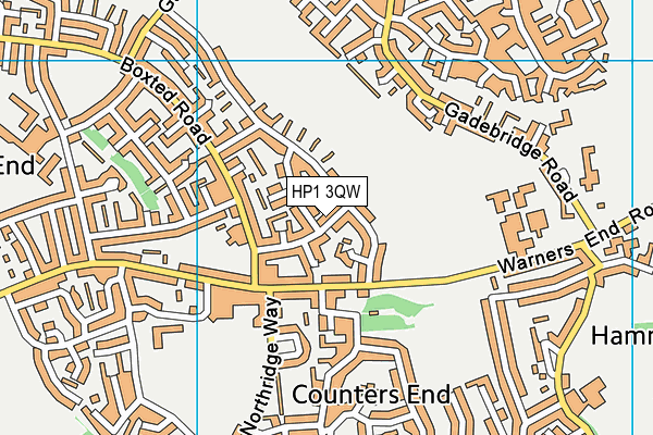 HP1 3QW map - OS VectorMap District (Ordnance Survey)