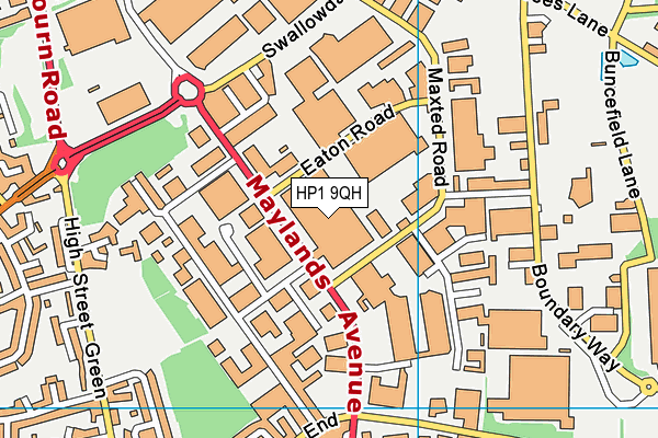 HP1 9QH map - OS VectorMap District (Ordnance Survey)