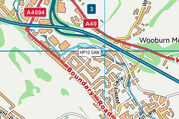 HP10 0AN map - OS VectorMap District (Ordnance Survey)