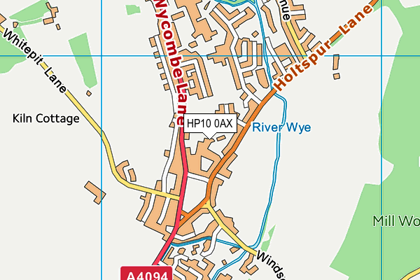 HP10 0AX map - OS VectorMap District (Ordnance Survey)