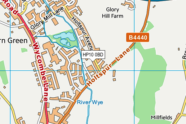 HP10 0BD map - OS VectorMap District (Ordnance Survey)
