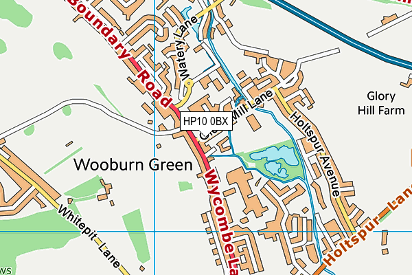 HP10 0BX map - OS VectorMap District (Ordnance Survey)