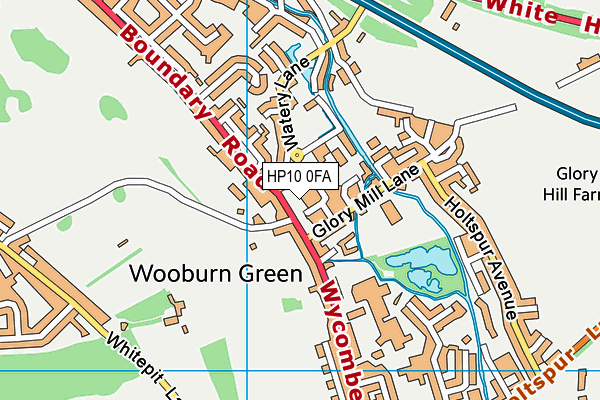 HP10 0FA map - OS VectorMap District (Ordnance Survey)