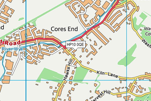 HP10 0QE map - OS VectorMap District (Ordnance Survey)