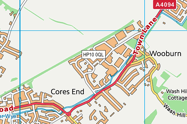 HP10 0QL map - OS VectorMap District (Ordnance Survey)