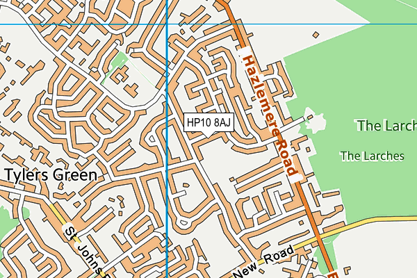 HP10 8AJ map - OS VectorMap District (Ordnance Survey)