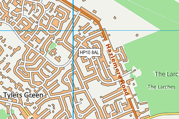 HP10 8AL map - OS VectorMap District (Ordnance Survey)